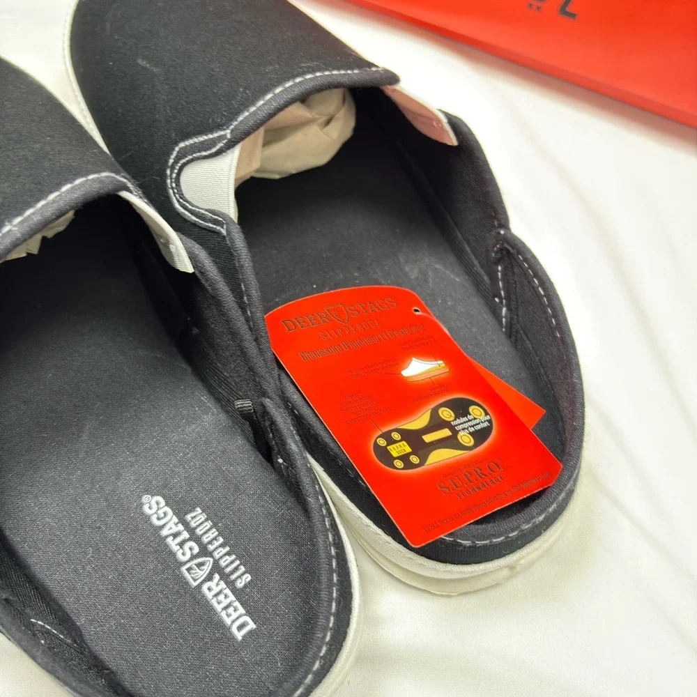 Deer Stags Slipperooz “Spike” Indoor/Outdoor Slip-On Shoes | Unisex 9M‎ | Black